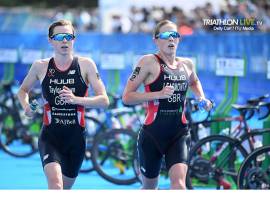 Learmonth and Taylor-Brown DQ’d after crossing line hand-in-hand at Tokyo test event
