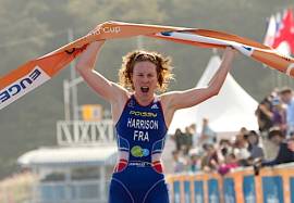 Jessica Harrison wins first ITU World Cup