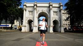 Mark Bayliss begins the Enduroman Arch to Arc triathlon