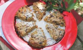 Mincemeat and orange flapjacks