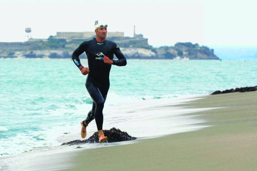 Triathletes prepare to Escape from Alcatraz