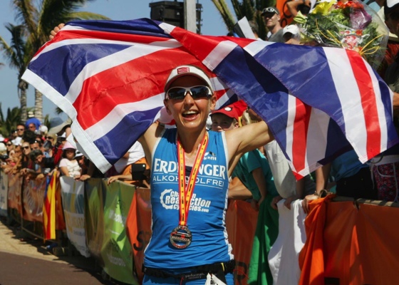 Lucy Gossage takes the win at Ironman Lanzarote earlier in the year