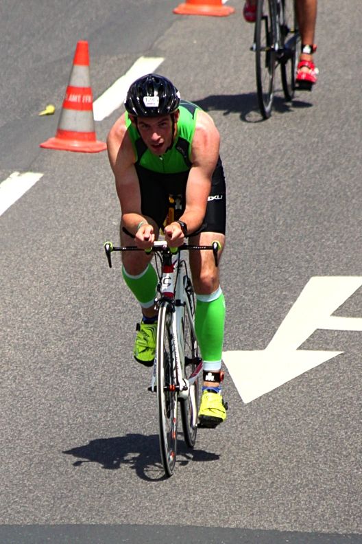 Max Curle on the bike at Ironman Frankfurt 2014