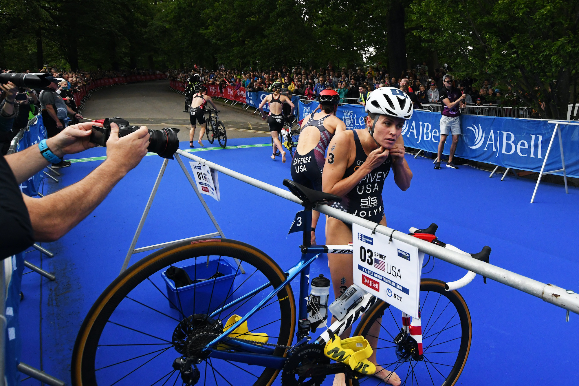 AJ Bell World Triathlon - Leeds Leeds triathlon transition area