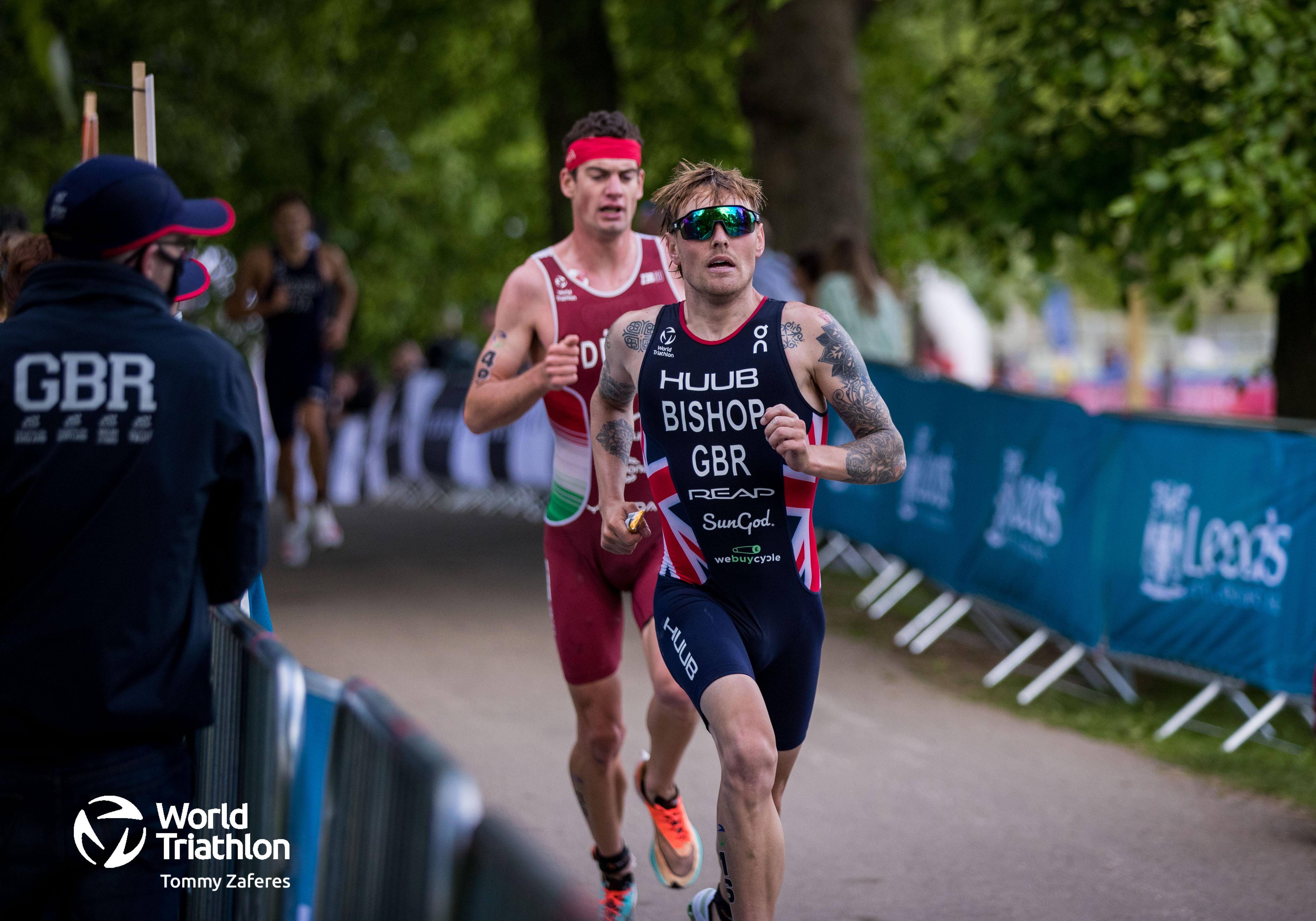 Tom Bishop running at Leeds triathlon