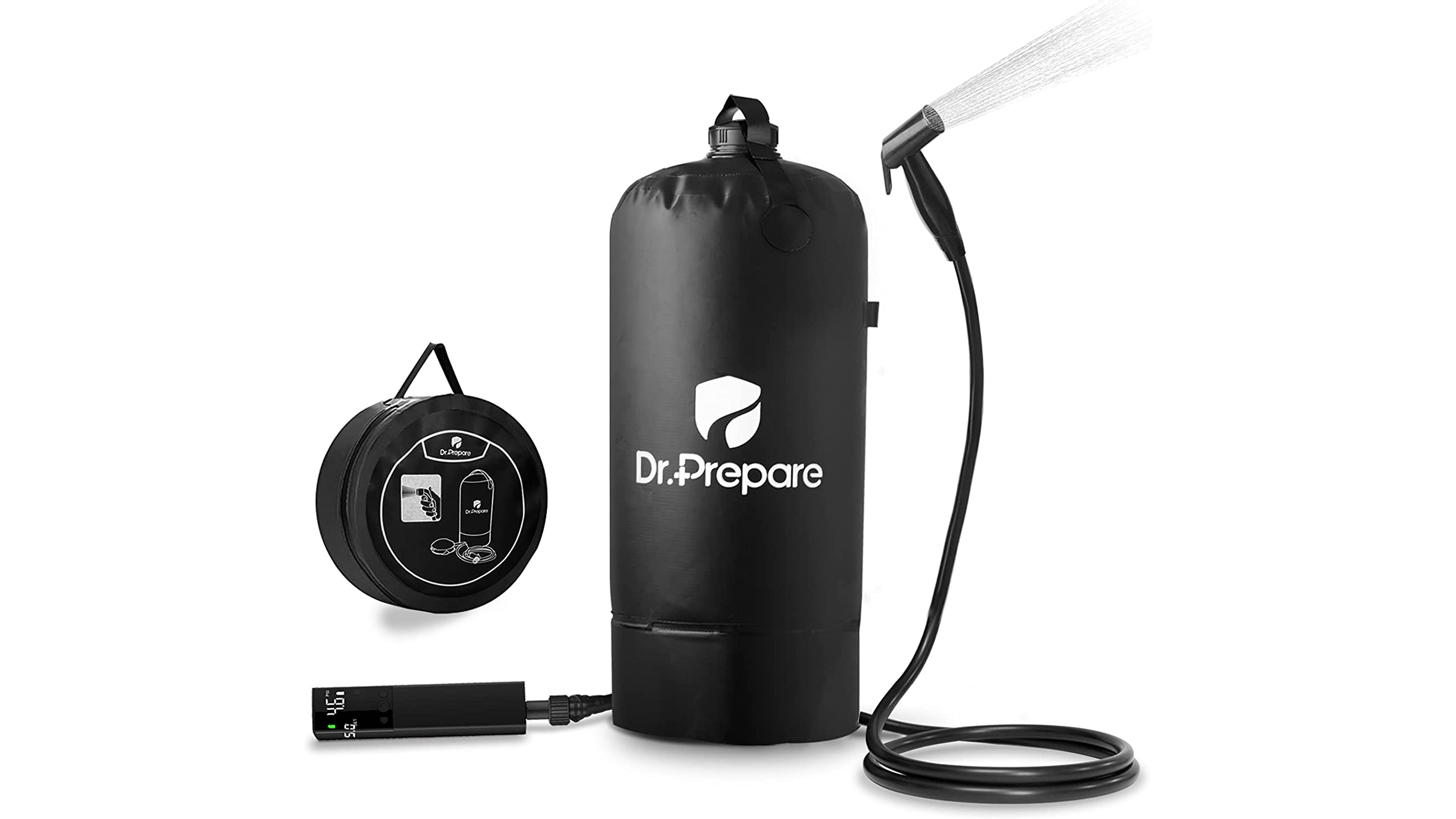 Dr. Prepare Camping Shower, hose, pump and travel bag