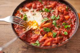 Sweet potato and chorizo shakshuka