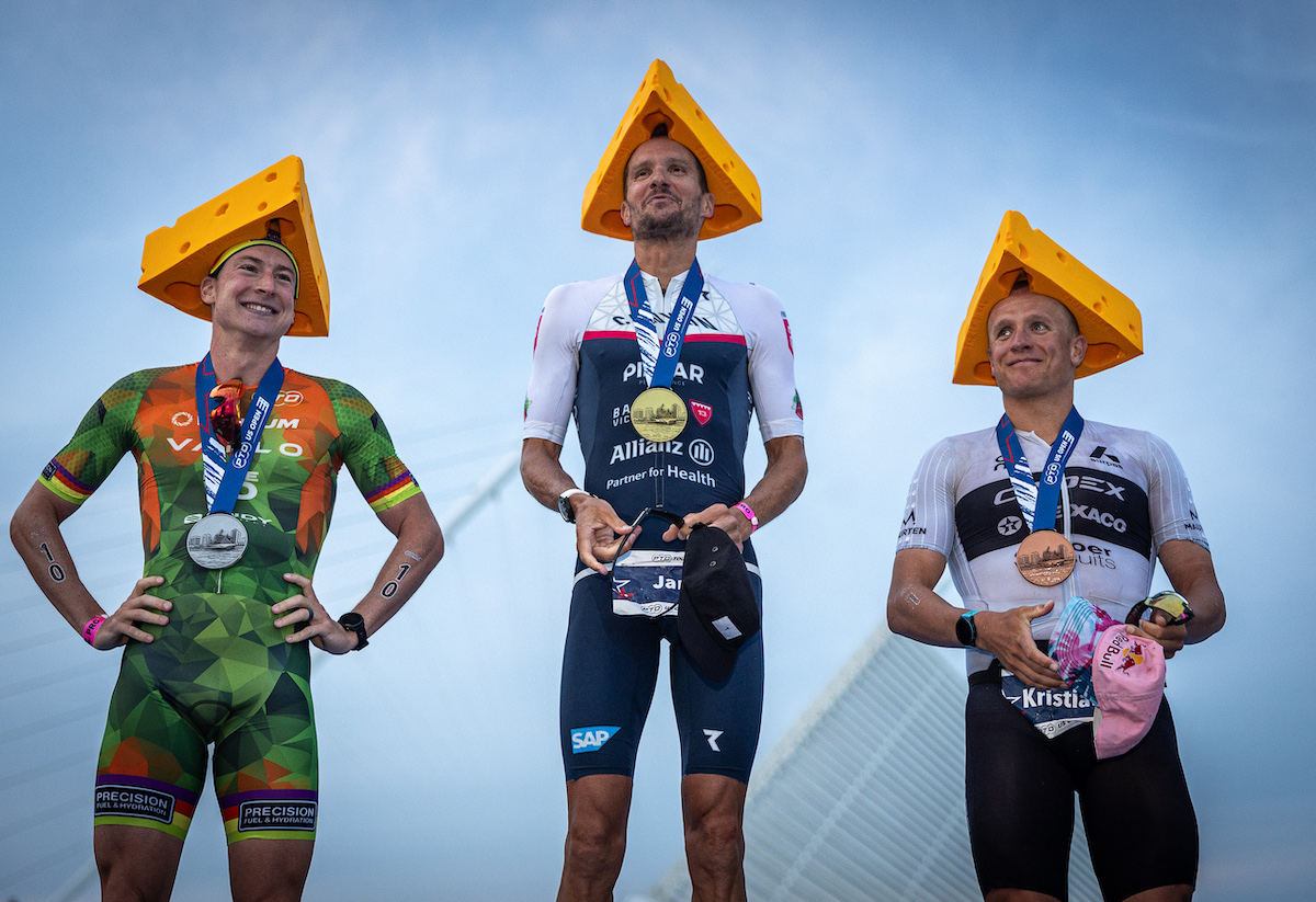 PTO US Open 2023 - MEN Frodeno and Blummenfelt on the podium at the 2023 PTO US Open