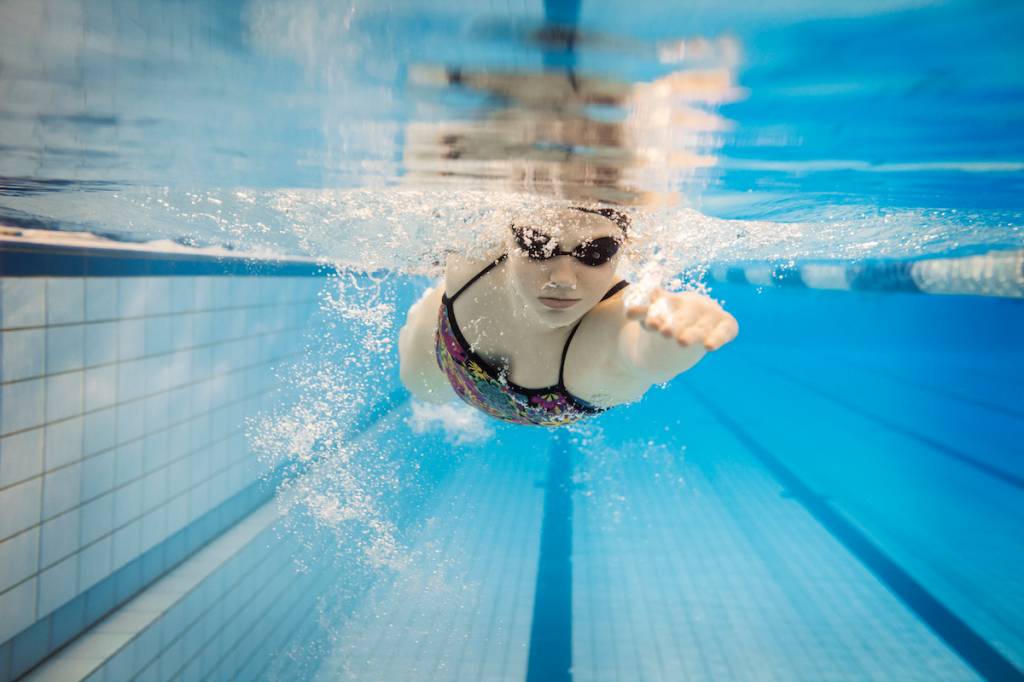 Person swimming with a cold