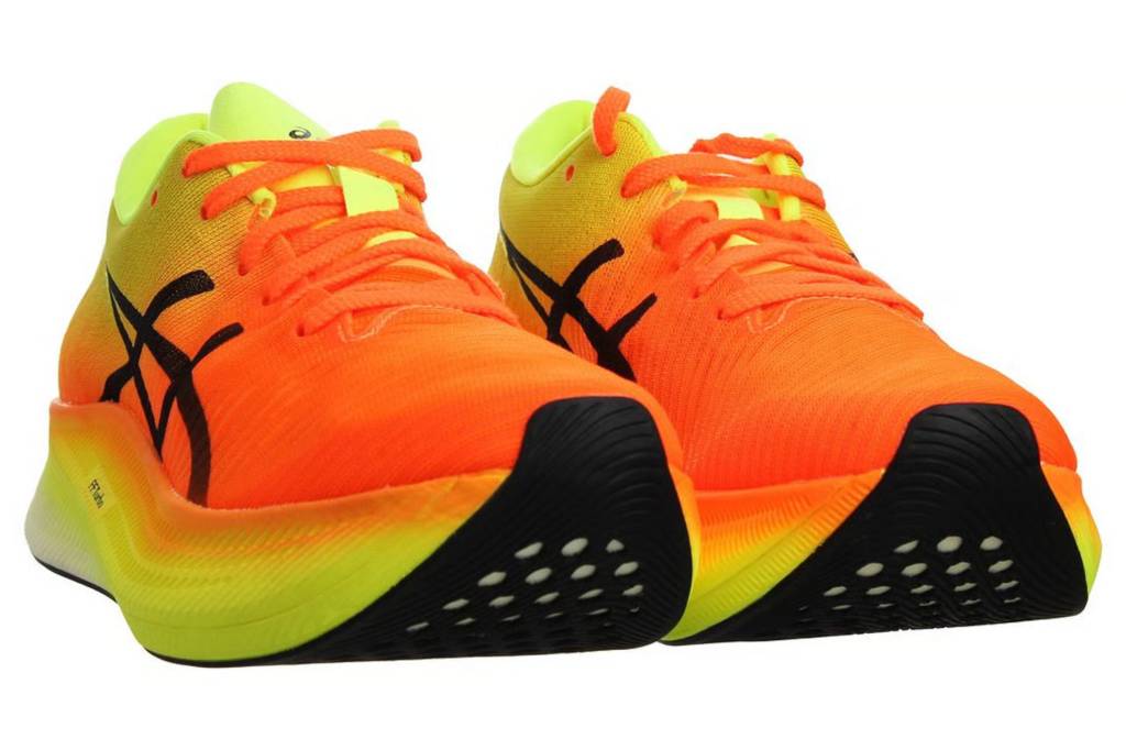 Bright orange and yellow running shoes
