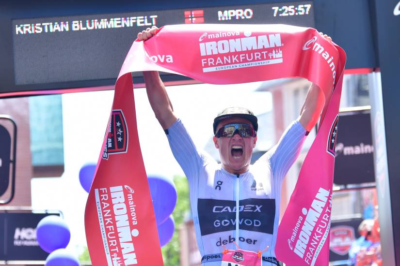Kristian Blummenfelt beats his own course record at Ironman Frankfurt in sizzling temperatures