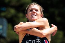 Beth Potter’s title hopes unravel as Lisa Tertsch seizes shock world crown in Wollongong