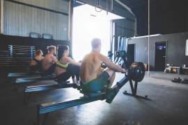 I won a bum-numbing ski-bike-row race in a Telford warehouse
