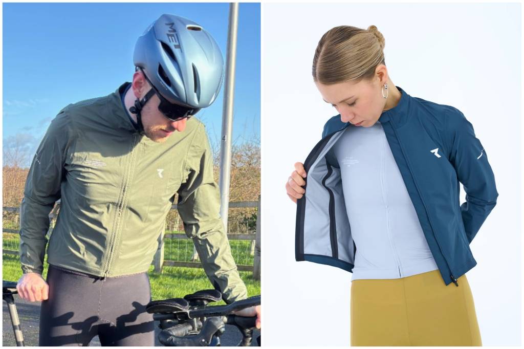 Man and woman wearing Ryzon rain jacket