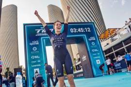“I think I cried a bit on the bike, I just was suffering so much.” Kate Waugh takes emotional victory in T100 Grand Final in Qatar