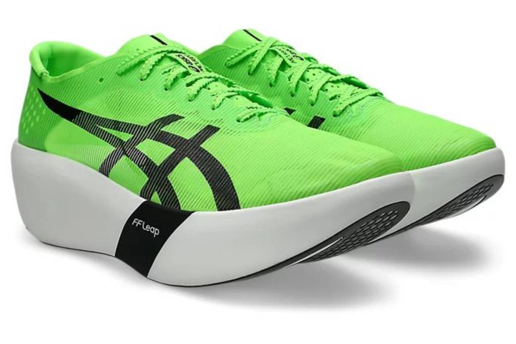 Lime green running shoes