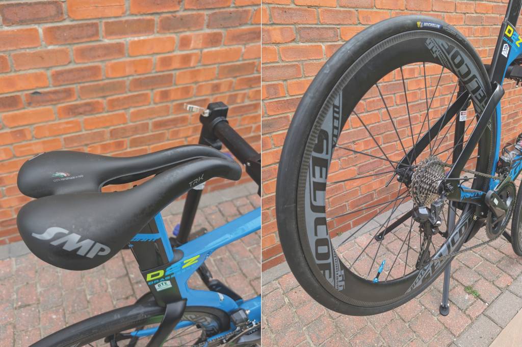 bike saddle and wheel