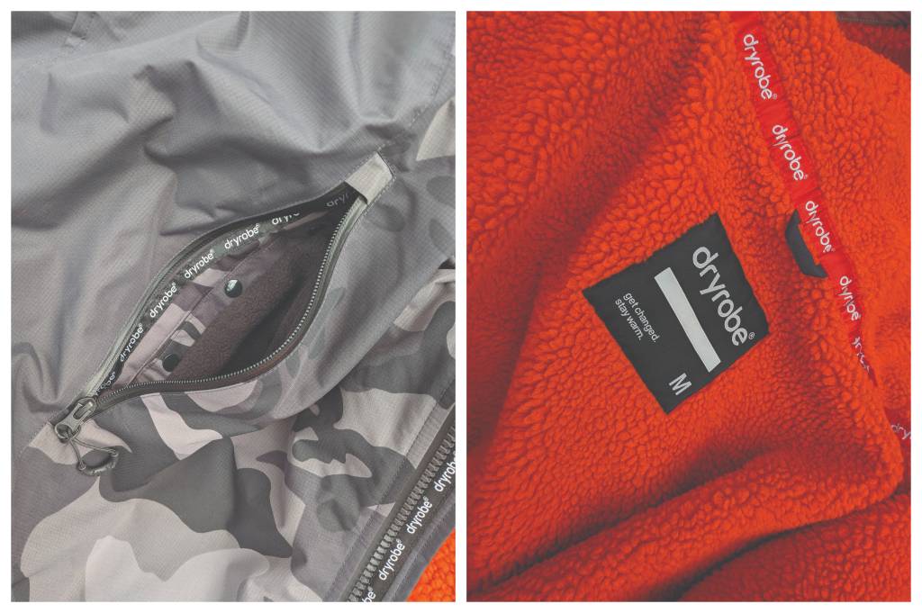 Fleece and internal zipped pocket of Dryrobe