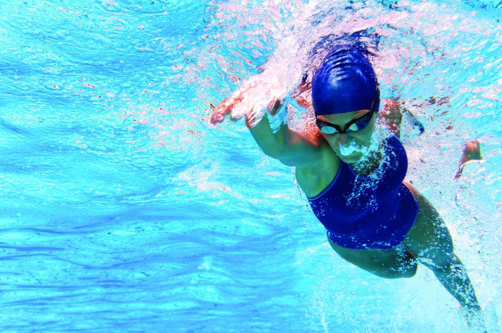 Underwater image of swimmer in action