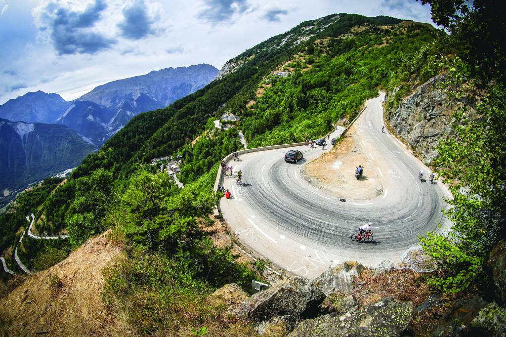 hairpin bends on bike climb