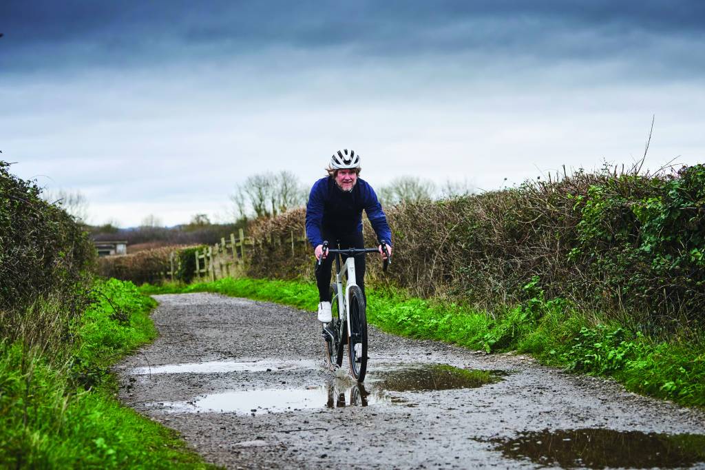 man riding bike