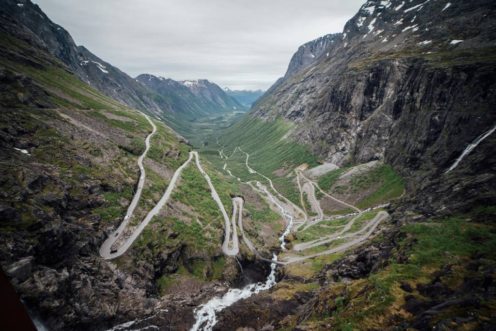 Mountain landscape with hairpins