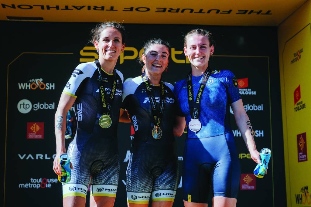 Women's podium at Toulouse SuperTri