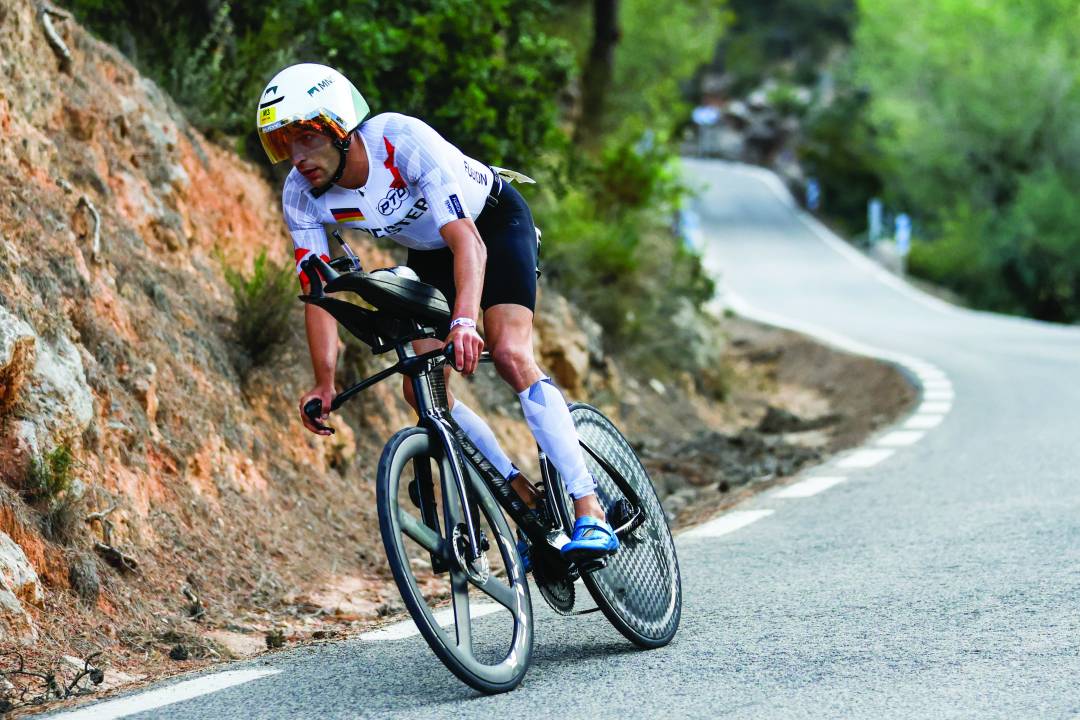 VALENCIA, SPAIN - APRIL 19: Lasse Nygaard Priester of Germany competes during the bike leg of IRONMAN 70.3 Valencia on April 19, 2026 in Valencia, Spain. (Photo by Pablo Blazquez Dominguez/Getty Images for Ironman)