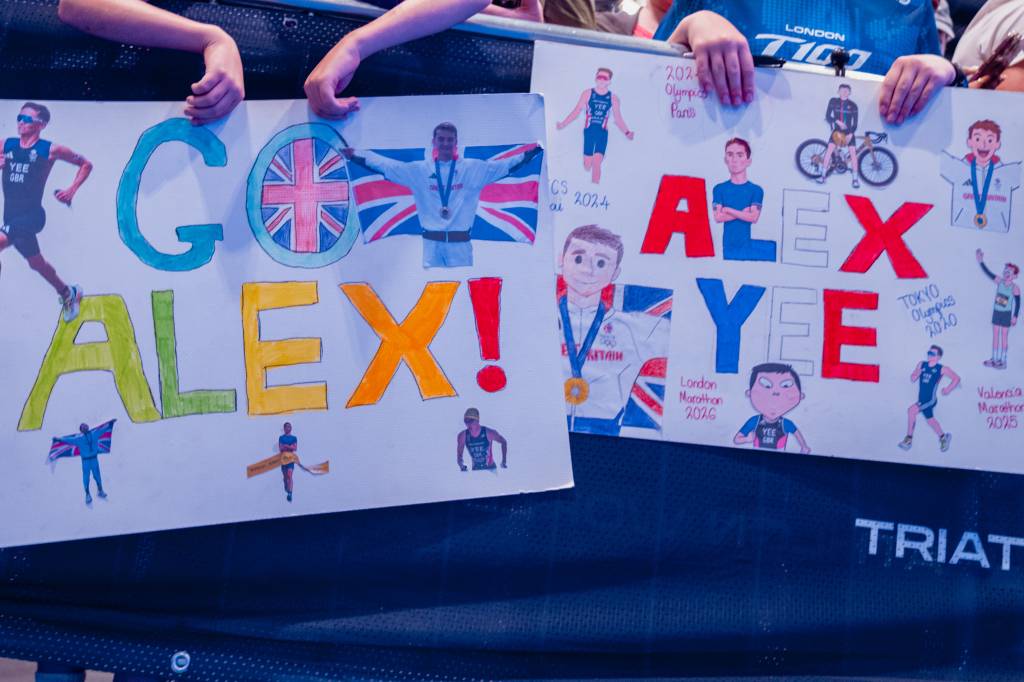 Alex Yee was a clear home favourite with the fans. Pic credit: Ben Lumley, World Triathlon